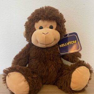 Kellytoy Brown Plush Monkey with Beige Face & Paws